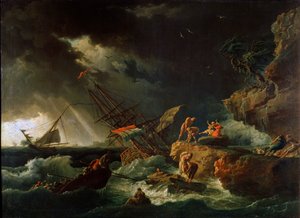 Burza na morzu, lata czterdzieste XVIII wieku. autorstwa Claude Joseph Vernet
