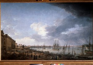 Port w Bordeaux Obraz Josepha Verneta (1714-1789) XVIII-wieczny Paryż, Musee de la Marine autorstwa Claude Joseph Vernet