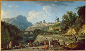 Budowa ważnego szlaku handlowego pod rządami Ludwika XVI ... autorstwa Claude Joseph Vernet