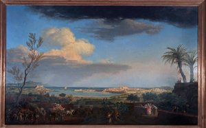 Port Antibes w Prowansji widziany z wybrzeża ziemi autorstwa Claude Joseph Vernet