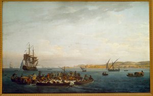 Połów tuńczyka. Obraz Josepha Verneta (1714-1789) XVIII-wieczny Paryż, Musee de la Marine autorstwa Claude Joseph Vernet