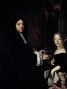Portret organisty Charlesa Couperina (1638-1679) z córką malarza Obraz Claude