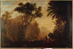 Pejzaż ze św. Onufrego (olej na płótnie, ok. 1638) autorstwa Claude Lorrain