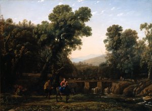 Ucieczka do Egiptu (olej na płótnie) autorstwa Claude Lorrain (1600 82)