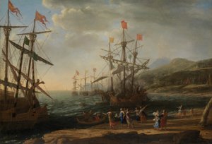 Trojanki podpalają swoją flotę, ok. 1643 (olej na płótnie) autorstwa Claude Lorrain