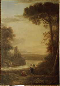 Pejzaż z Tobie (Tobit) i Archaniołem Rafałem (1639, olej na płótnie) autorstwa Claude Lorrain