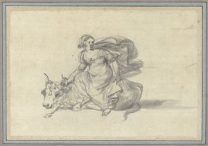 Europa na byku Badania zwierząt z Albumu Zwierząt (tytuł serii) autorstwa Claude Lorrain