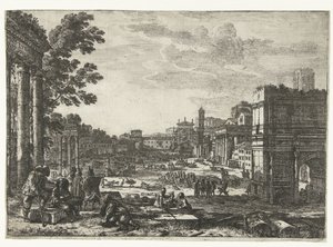 Forum Romanum w Rzymie Campo Vaccino autorstwa Claude Lorrain