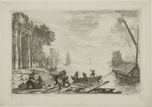 Scena portowa z wschodzącym słońcem autorstwa Claude Lorrain