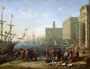 Scena portowa autorstwa Claude Lorrain
