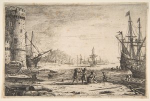 Port z Wielką Wieżą, ca. 1641. autorstwa Claude Lorrain