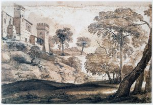 Polowanie na jelenie, połowa końca XVII wieku autorstwa Claude Lorrain