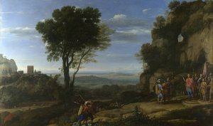 Krajobraz z Dawidem w Jaskini Adullam, 1658 autorstwa Claude Lorrain