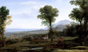 „Pejzaż ze św. Filipem chrzczącym eunucha”, 1678 autorstwa Claude Lorrain