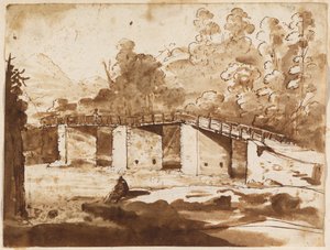 Krajobraz z mostem autorstwa Claude Lorrain
