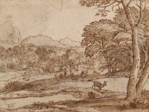 Krajobraz ze stadem jeleni, 1666 autorstwa Claude Lorrain