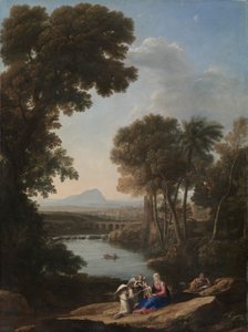 Odpocznij w ucieczce do Egiptu, początek lat czterdziestych XVII wieku. autorstwa Claude Lorrain