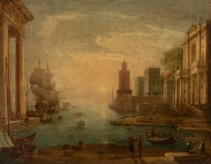 Port morski z Ulissesem przywracającym Chryseis swojemu ojcu Chryses autorstwa Claude Lorrain