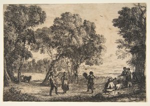 Talerz Country Dance, ca. 1637. autorstwa Claude Lorrain