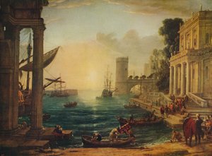 Zaokrętowanie królowej Saby, 1648, c1915 autorstwa Claude Lorrain