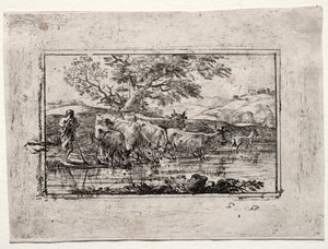 Stado w Wodopoju, 1635. autorstwa Claude Lorrain