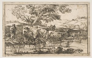 Stado w Wodopoju, 1635. autorstwa Claude Lorrain