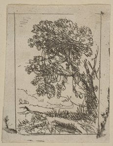 Dwa krajobrazy po lewej stronie drzewa, ca. 1630. autorstwa Claude Lorrain