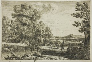 Drewniany most (Rebecca i Eliezer) autorstwa Claude Lorrain