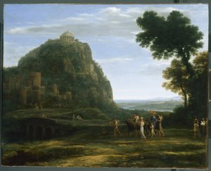 Widok Delf z procesją, 1673 autorstwa Claude Lorrain