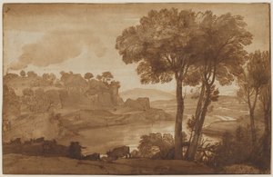Widok na Acqua Acetosa recto, ok. godz. 1645. autorstwa Claude Lorrain