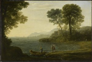 Zaokrętowanie Carlo i Ubaldo, 1667 autorstwa Claude Lorrain