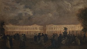 Iluminacja placu Ludwika XV z okazji narodzin Delfina, październik 1781 r., ok. 1781 r. (olej na płótnie) autorstwa Claude Louis Chatelet