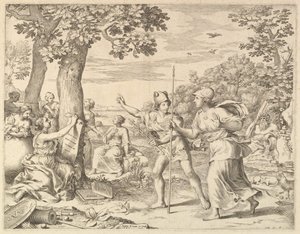 Alegoria o dobrym rządzie we Francji, 1685. autorstwa Claude Mellan