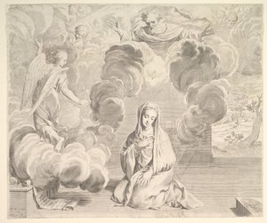 Zwiastowanie, 1666. autorstwa Claude Mellan