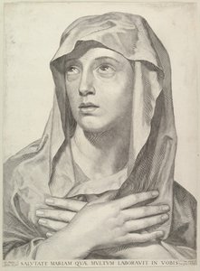 Popiersie Dziewicy, 1650. autorstwa Claude Mellan