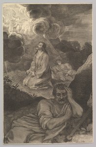 Chrystus w Ogrodzie Oliwnym, XVII wiek. autorstwa Claude Mellan