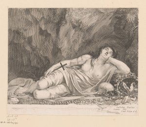 Święta Maria Magdalena w jaskini autorstwa Claude Mellan