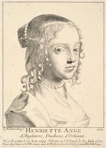 Henriette-Anne z Anglii, księżna Orleanu. autorstwa Claude Mellan