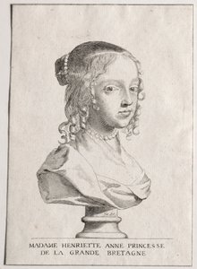 Henriette-Marie dAngleterre, księżna Orleanu. autorstwa Claude Mellan