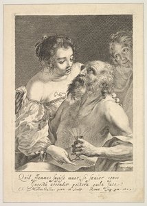 Lot i jego córki, 1629. autorstwa Claude Mellan