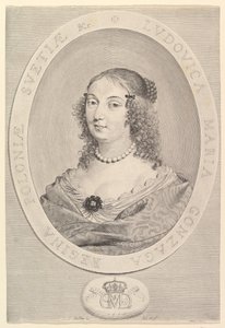 Ludovica Maria Gonzaga, królowa Polski, 1645. autorstwa Claude Mellan