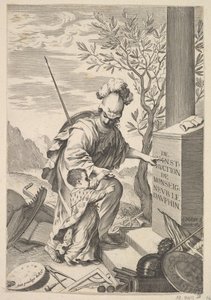 Minerwa instruuje delfina, 1640. autorstwa Claude Mellan