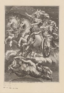 Personifikacja Księżyca na jej rydwanie Strona tytułowa dla: Giovanni Battista Ferrari, De Florum cultura libri IV, 1633