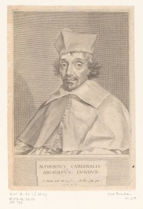 Portret Alphonse Louis du Plessis de Richelieu, arcybiskup Lyonu autorstwa Claude Mellan
