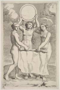 Trzy Gracje, 1659. autorstwa Claude Mellan