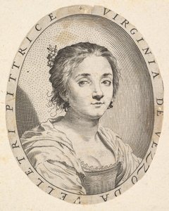 Virginia da Vezzo, żona Simona Voueta, 1626. autorstwa Claude Mellan