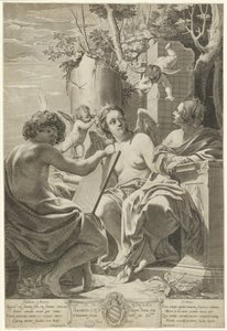 Alegoria intelektu, pamięci i woli autorstwa Claude Mellan after Simon Vouet