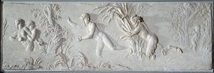 Pan w pogoni za Syrinx pod okiem płaskorzeźby Amour Bas autorstwa Claude Michel dit Clodion (1738-1814). Około 1782 Paryż, Luwr
