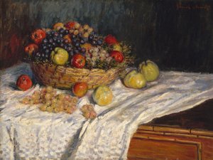 Jabłka i winogrona autorstwa Claude Monet