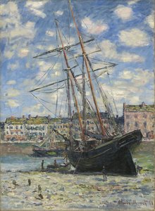 Łódź przy niskim stanie wody autorstwa Claude Monet